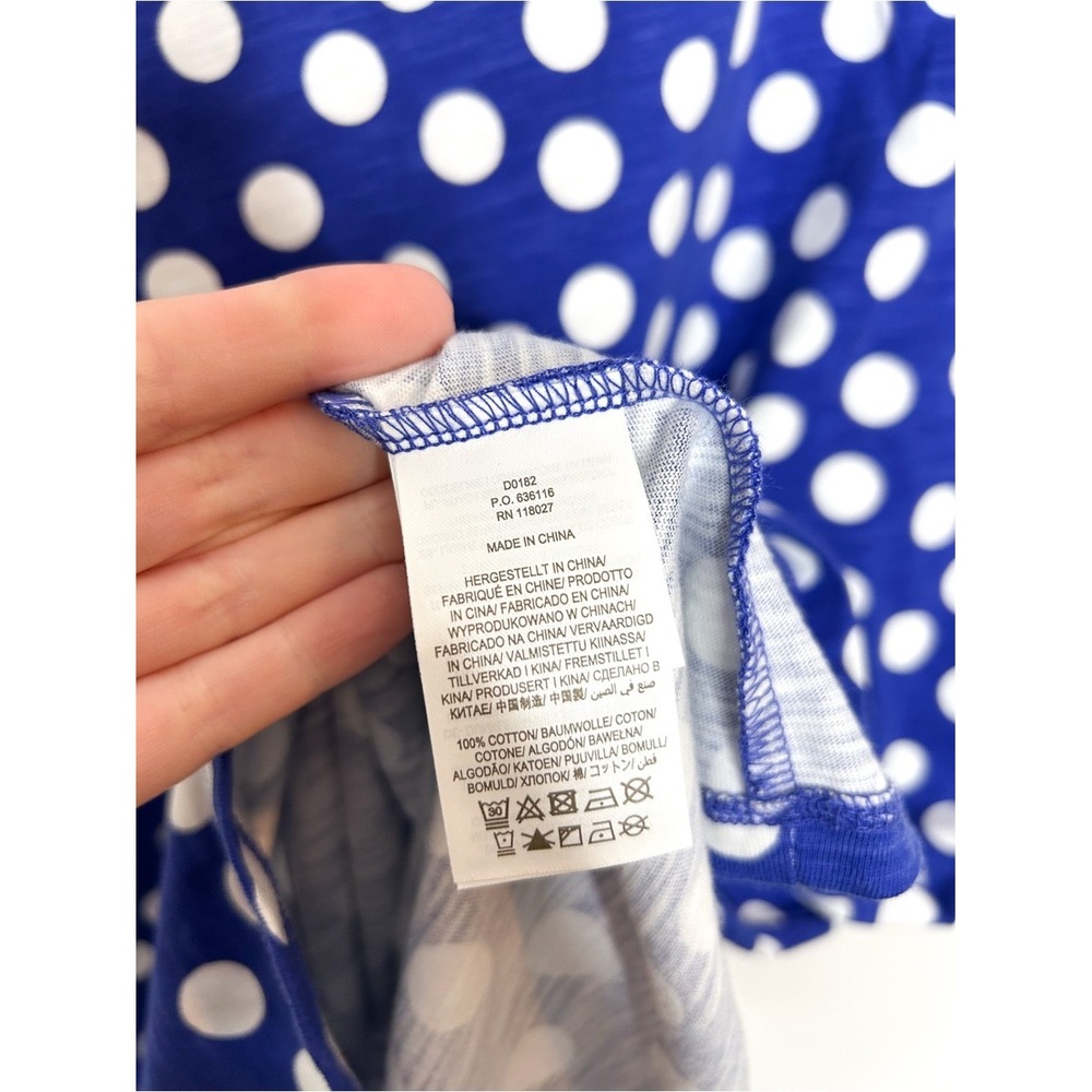 Boden Womens Blue White Polka Dot Short Sleeve Cotton Mini Dress 4 - Picture 3 of 6